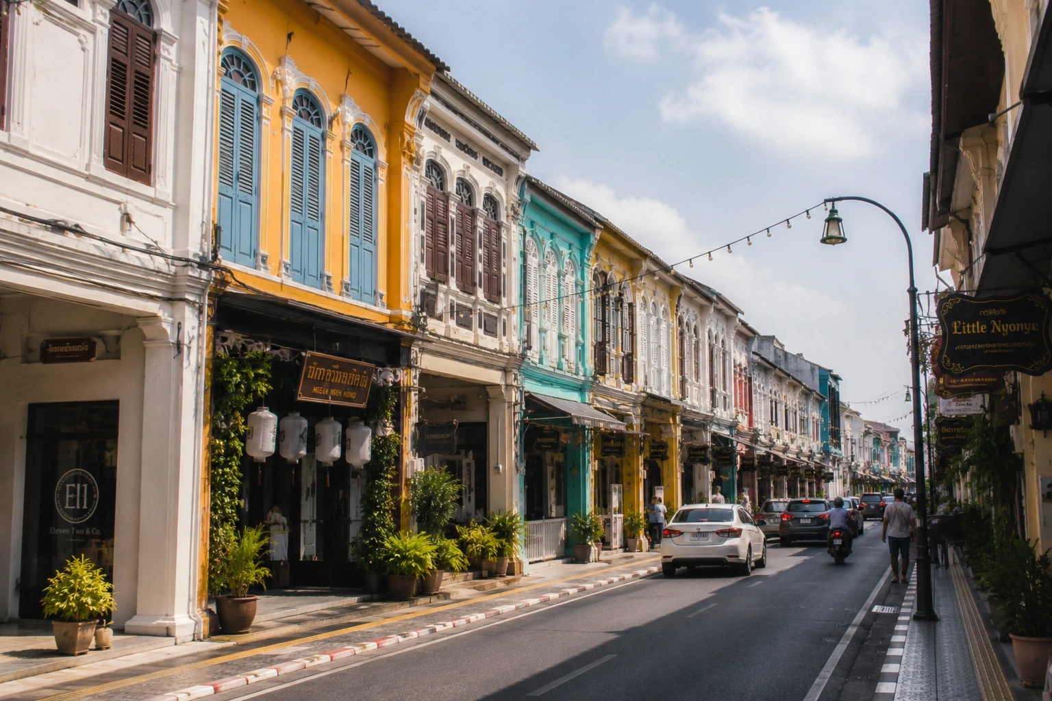 Исторические здания на Dibuk Road в Phuket Town
